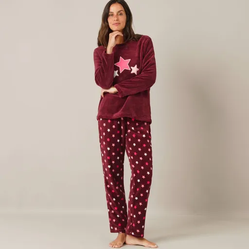 Fleecové pyžamo s motívom hviezd