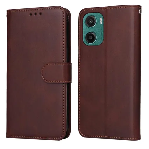 SMOOTH Peňaženkové puzdro pre Motorola Moto G05 / Moto E15 tmavohnedé