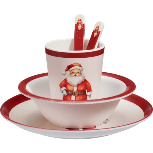 5-dielna detská jedálenská súprava z melamínu Santa