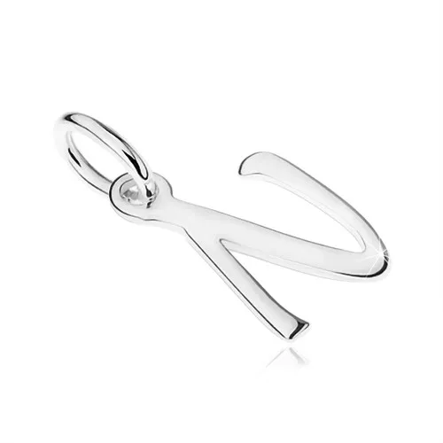 Prívesok zo striebra 925, písmeno z abecedy "N", zrkadlovolesklý povrch