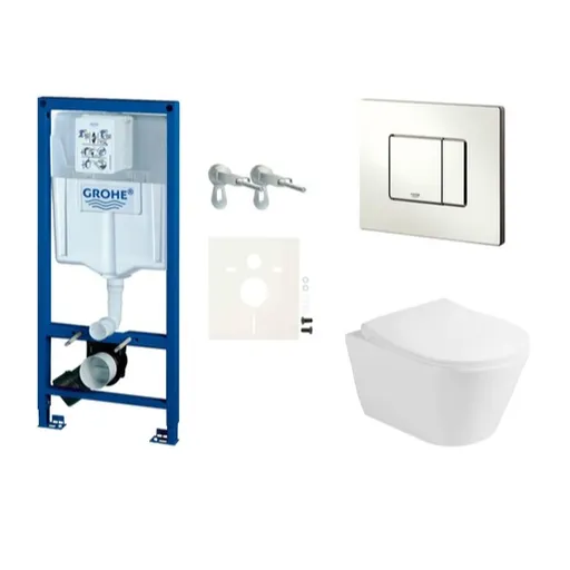 Cenovo zvýhodnený závesný WC set GROHE do ľahkých stien / predstenová montáž + WC Glacera Ava SIKOGRSAVA2S