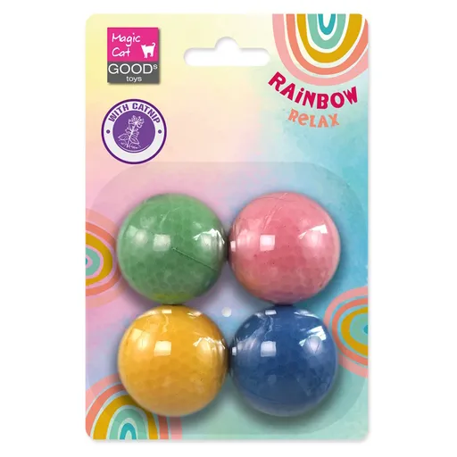 MAGIC CAT Rainbow Relax loptička penový mix farieb 4 ks