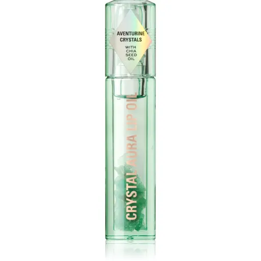 Makeup Revolution Crystal Aura olej na pery pre výživu a hydratáciu odtieň Aventurine Cucumber 2,5 ml