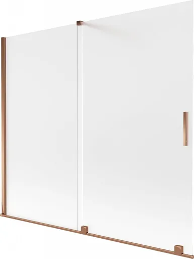 MEXEN/S - Velar dvojkrídlová posuvná vaňová zástena 180 x 150, dekor, ružové zlato 896-180-000-31-60