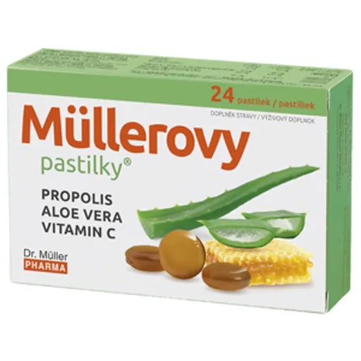 Dr. Müller Müllerove Propolis Aloe Vera Vitamín C 24 pastilek