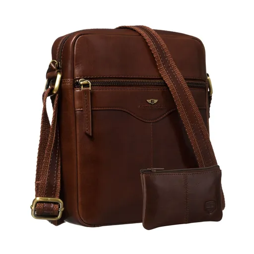 Hnedá pánska kožená crossbody taška s jednou komorou – elegantná a praktická