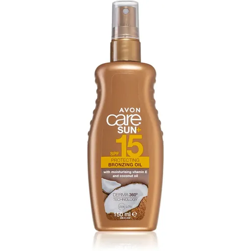 Avon Care Sun + Bronze ochranný suchý olej na opaľovanie SPF 15 150 ml
