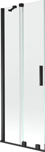 MEXEN/S - Velar Dvojkrídlová posuvná vaňová zástena 70 x 150, transparent, čierna 896-070-000-01-70