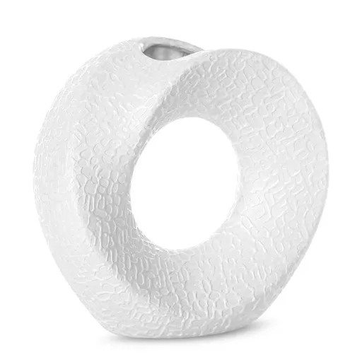 ArtFir Keramická váza RISO 05 | biela 19 x 7 x 18 cm