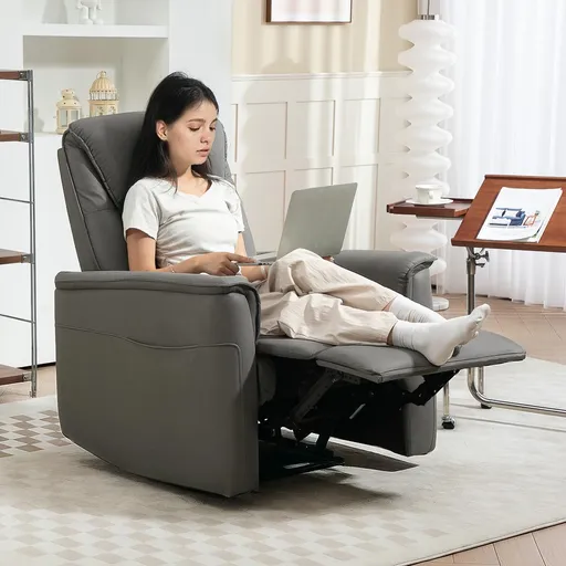 HOMCOM Polohovací křeslo, šedé