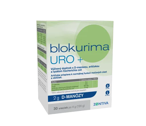 Blokurima URO+ 2g D-manózy močové cesty 30 vreciek