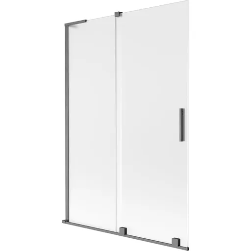 MEXEN/S - Velar L dvojkrídlová posuvná vaňová zástena 120 x 150, dekor, grafit kartáčovaná 896-120-003-31-66