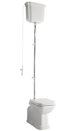 KERASAN - WALDORF WC misa s nádržkou, spodný/zadný odpad, biela-chróm WCSET19-WALDORF