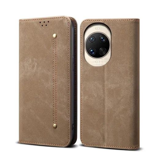 DENIM Peňaženkový kryt pre Huawei Nova 14 Pro šedohnedý