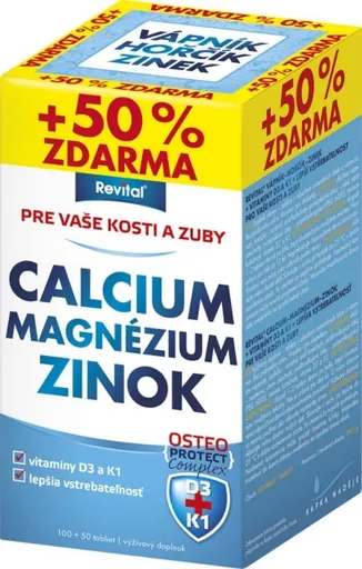 Revital Vápník + hořčík + Zinok + Vitamín D3 + K1 150 tabliet