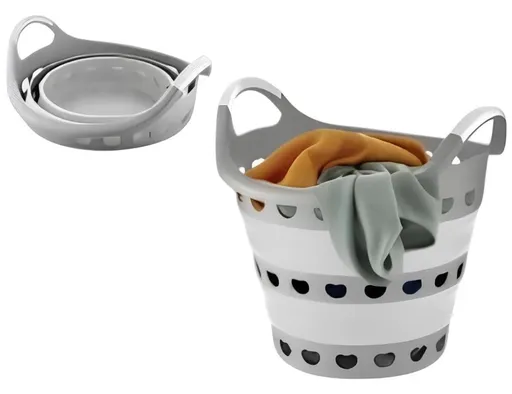 MAKRO - Kôš na prádlo14l skladací šedý