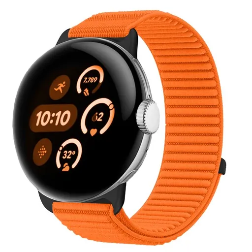 NYLON Vymeniteľný remienok pre Google Pixel Watch / Pixel Watch 2 / Pixel Watch 3 41mm / Pixel Watch 4 41mm oranžový