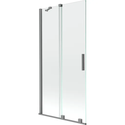 MEXEN/S - Velár dvojkrídlová posuvná vaňová zástena 95 x 150, transparent, grafit metal 896-095-000-01-95