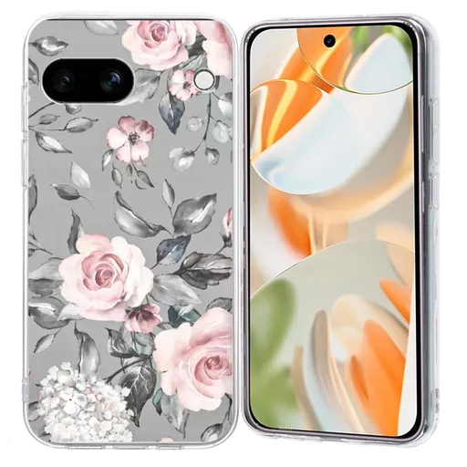 ART TPU Ochranný kryt pre Google Pixel 9a FLOWERS GREY