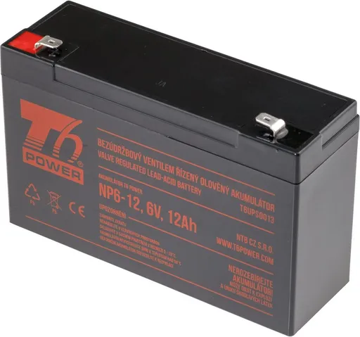 Akumulátor T6 Power NP6-12, 6V, 12Ah, F2