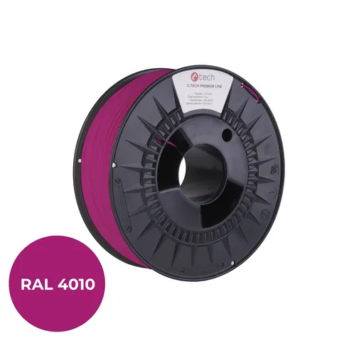 C-Tech 3DF-P-PLA1.75-4010 3D filament, PREMIUM LINE, PLA, telekomunikačná fialová, RAL4010, 1,75mm, 1kg