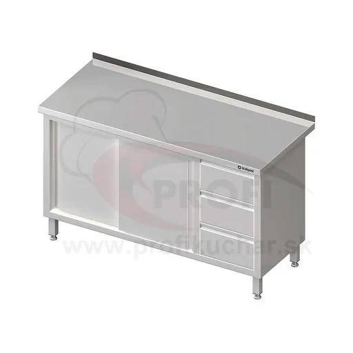 Pracovný stôl so zásuvkami - 2x otváracie dvere 1700x700x850mm