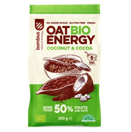 BOMBUS Oat energy coconut & cocoa ovsená kaša 300 g BIO
