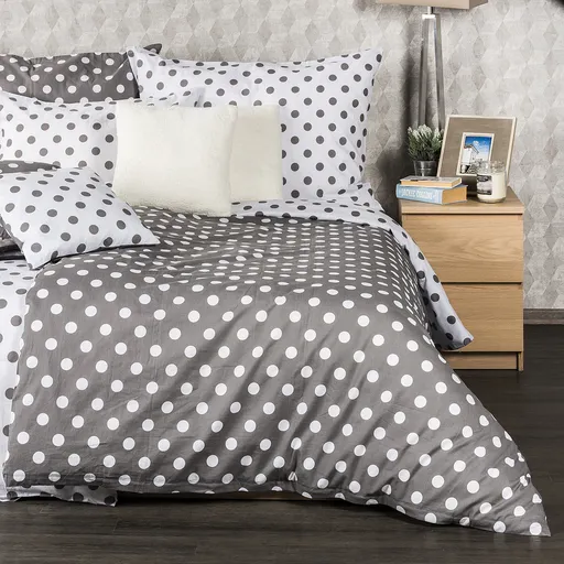 4home Bavlnené obliečky Sivá bodka, 140 x 200 cm, 70 x 90 cm, 140 x 200 cm, 70 x 90 cm