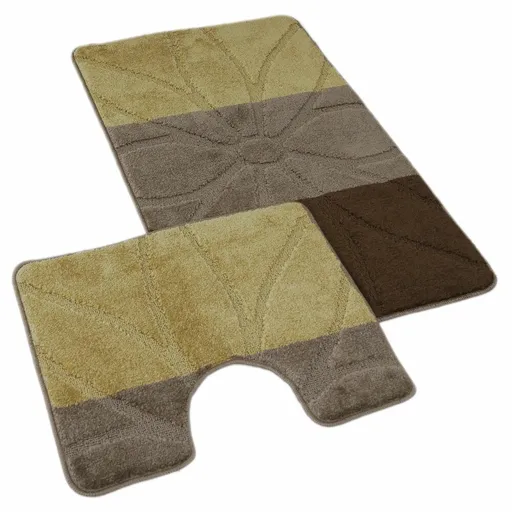 Kvalitex Súprava kúpeľňových predložiek Helga hnedá, 60 x 100 cm, 60 x 50 cm