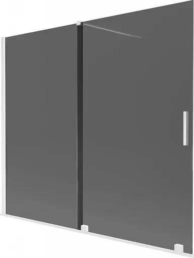 MEXEN/S - Velar dvojkrídlová posuvná vaňová zástena 180 x 150, grafit, biela 896-180-000-41-20