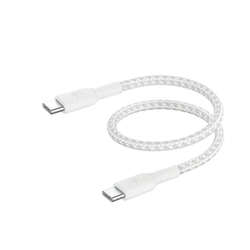 Belkin BOOST CHARGE™ USB-C/USB-C kábel, 15cm, biely - odolný