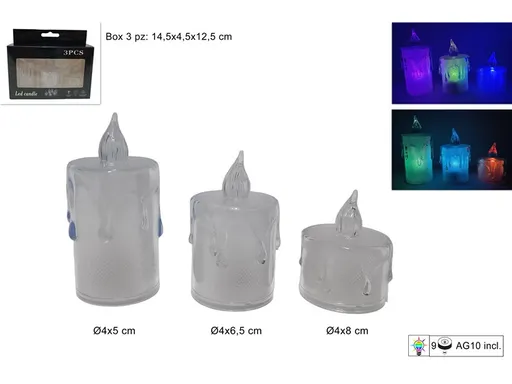 MAKRO - Sviečka LED sada 3ks