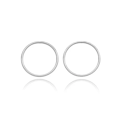 Náušnice zo striebra 925 - úzke lesklé kruhy, 14 mm