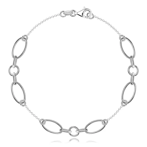 Retiazka na ruku zo striebra 925 - ovály a krúžky