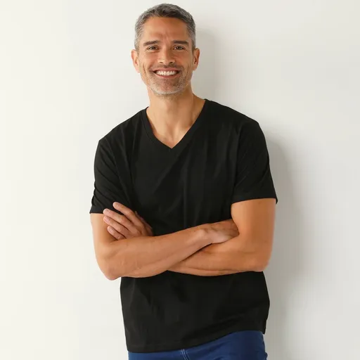 Tričko s krátkymi rukávmi a výstrihom do  V, súprava 3 ks