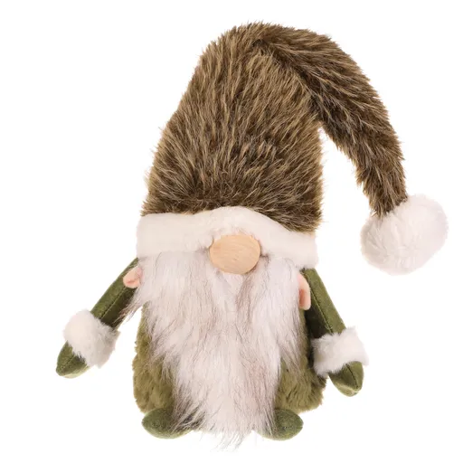 Vianočná dekorácia Škriatok stojaci, v. 30 cm, zelená/biela, 30 cm