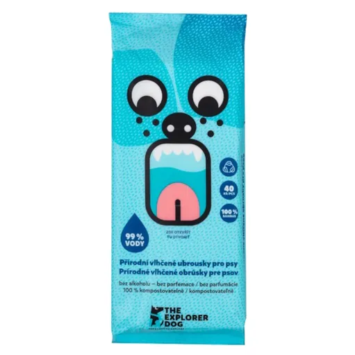 EXPLORER DOG 100% Bio odbúrateľné vlhčené obrúsky 40 ks