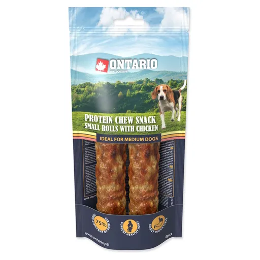 ONTARIO Žuvacia rolka malá proteín kurča 12,7 cm 2 ks