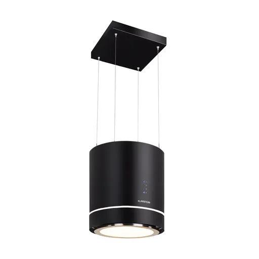 Klarstein Tron Ambience, digestor, 38 cm, ostrovčekový, 540 m³/h, LED, čierny