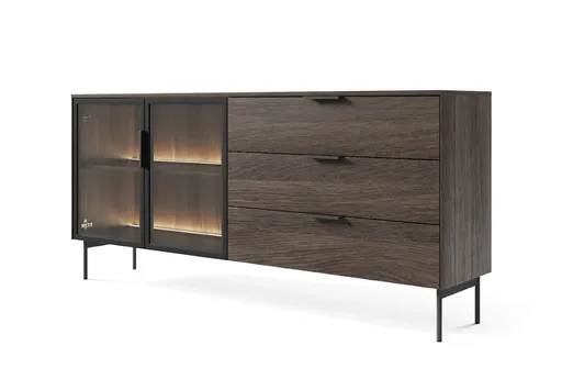 ArtLas Komoda NAIRE 2D3S s LED osvetlením | dub dunin