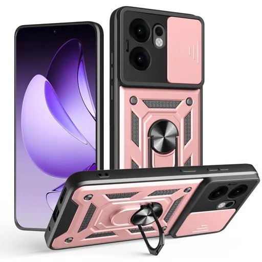 RING CAMERA Kryt s držiakom pre Oppo Reno13 F 5G / Reno13 FS 5G ružový