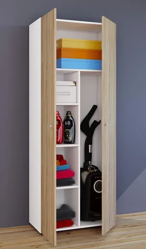 VCM Úklidová skříňka Vandol Il s dvířky, bílá