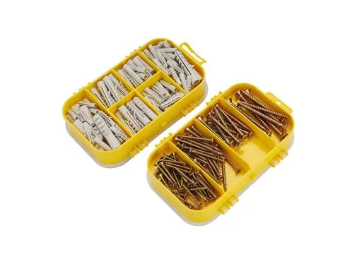 Skrutky s hmoždinkami 4 rozmery sada 170ks