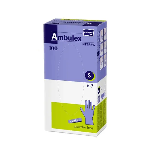 MATOPAT Ambulex nepudrované nitrilové rukavice violet S 100 kusov
