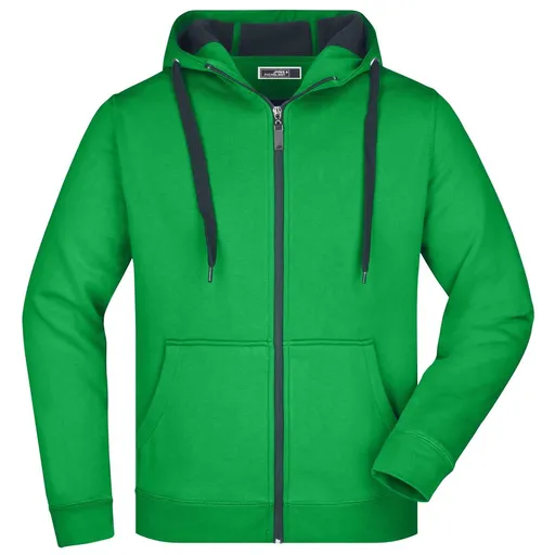 James & Nicholson (Daiber) Pánska dvojfarebná mikina JN355 - Papraďová / grafitová | M