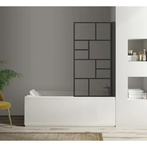 Polysan Parana pneumatická vanová zástěna 800 mm, čierna mat, 30346B