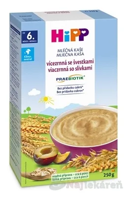 HiPP PRAEBIOTIK Mliečna kaša viaczrnná so slivkami 250 g