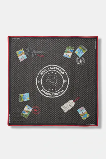 Šatka s prímesou hodvábu Karl Lagerfeld IKON MONOGRAM