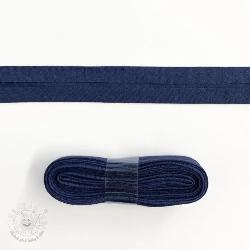 Lemovací prúžok bavlna - 3 m dark blue