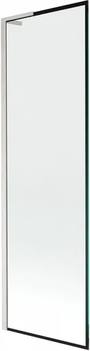 MEXEN/S - Next L vaňová zástena FIX 60 x 150, čierna vzor, nikel kartáčovaná 895-060-000-03-70-97